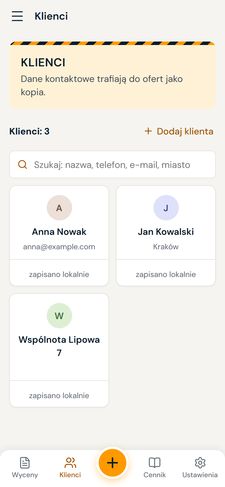 Lista klientów